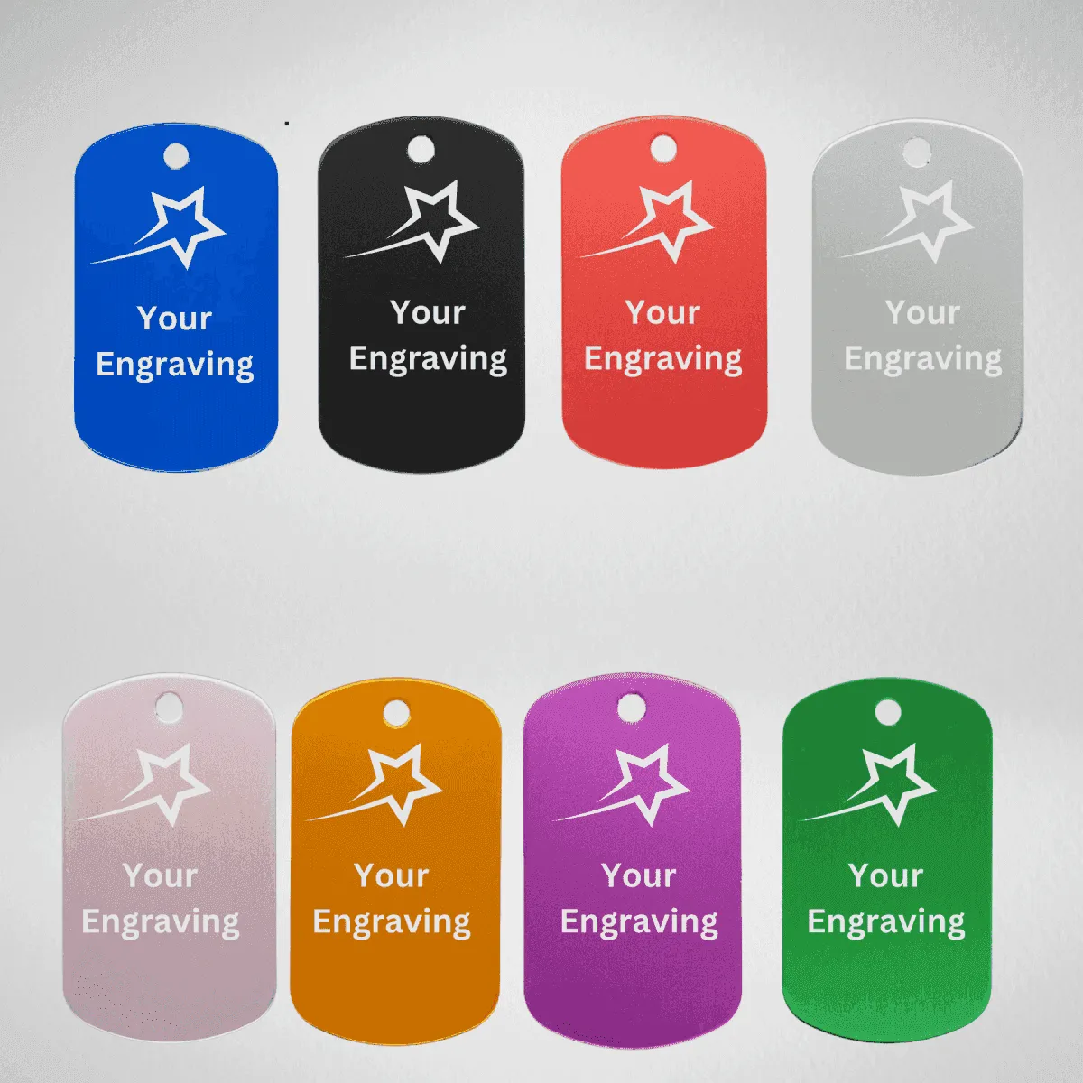 Custom Engraved Aluminum Tags - All Purpose Engraved Metal Tags
