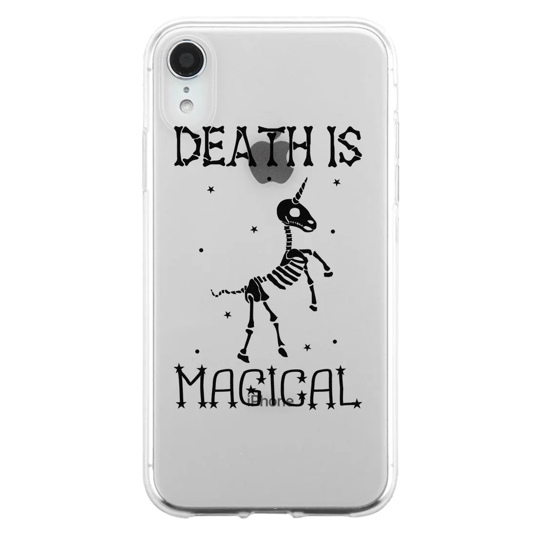 Death is Megical Unicorn Skeleton Halloween Clear Phone Case
