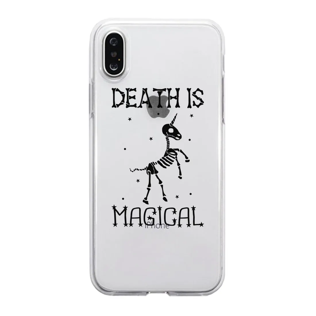 Death is Megical Unicorn Skeleton Halloween Clear Phone Case