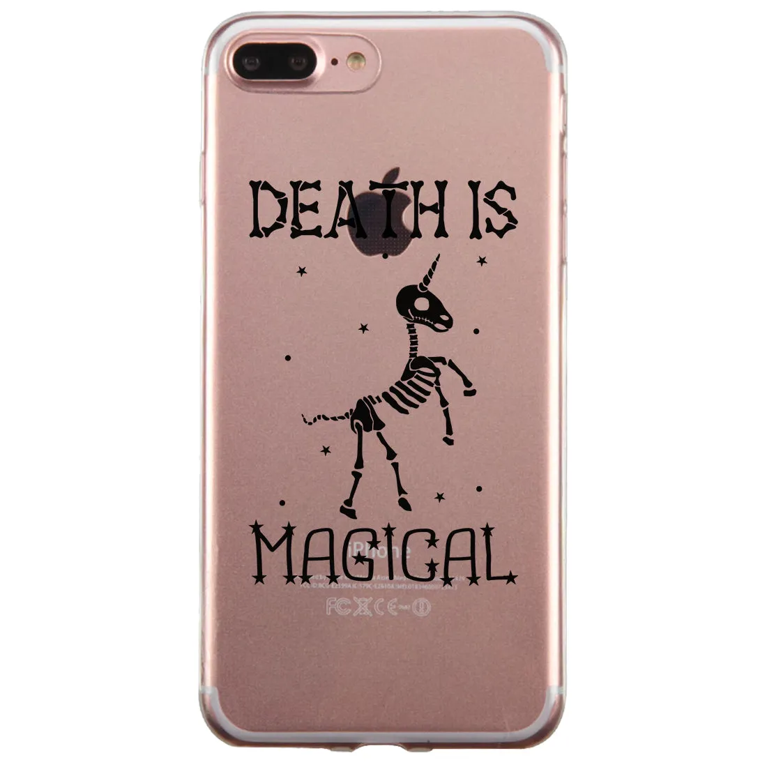 Death is Megical Unicorn Skeleton Halloween Clear Phone Case