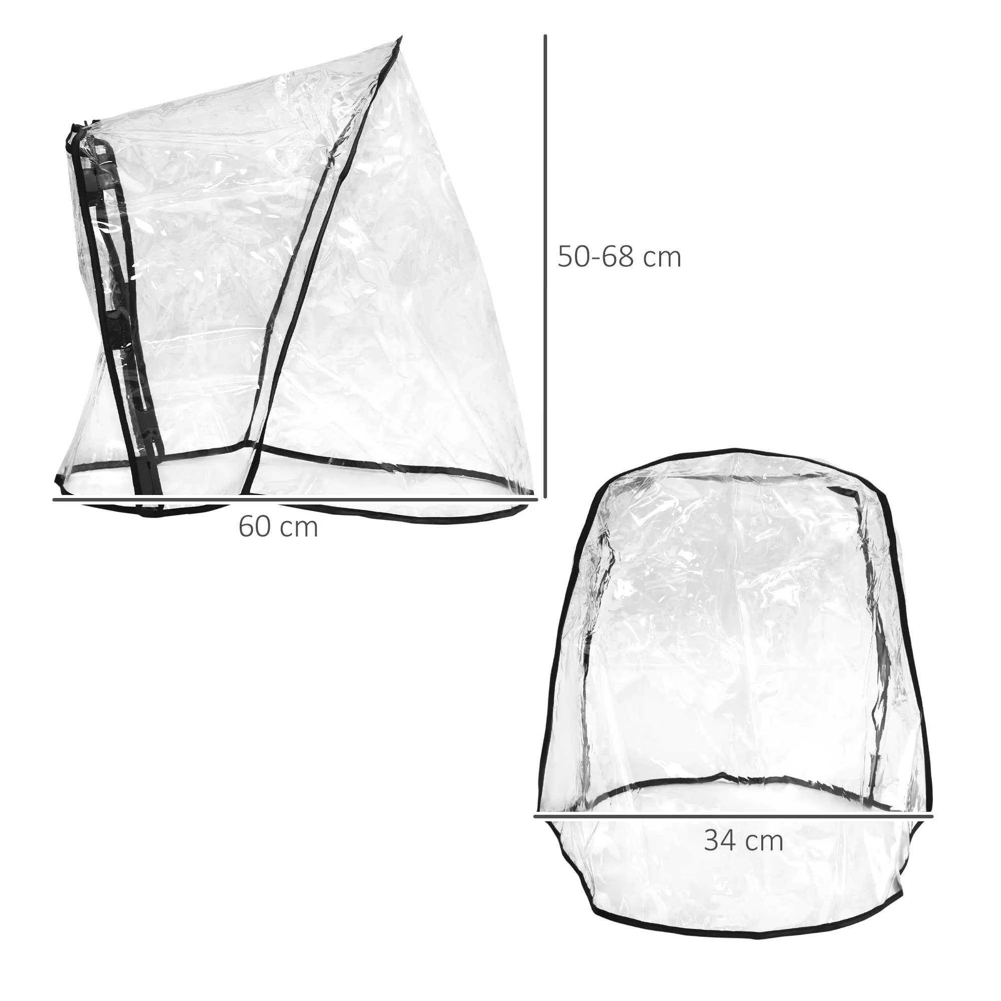 Dog Stroller Rain Cover w/ Rear Entry, Cover, for Dog Pram