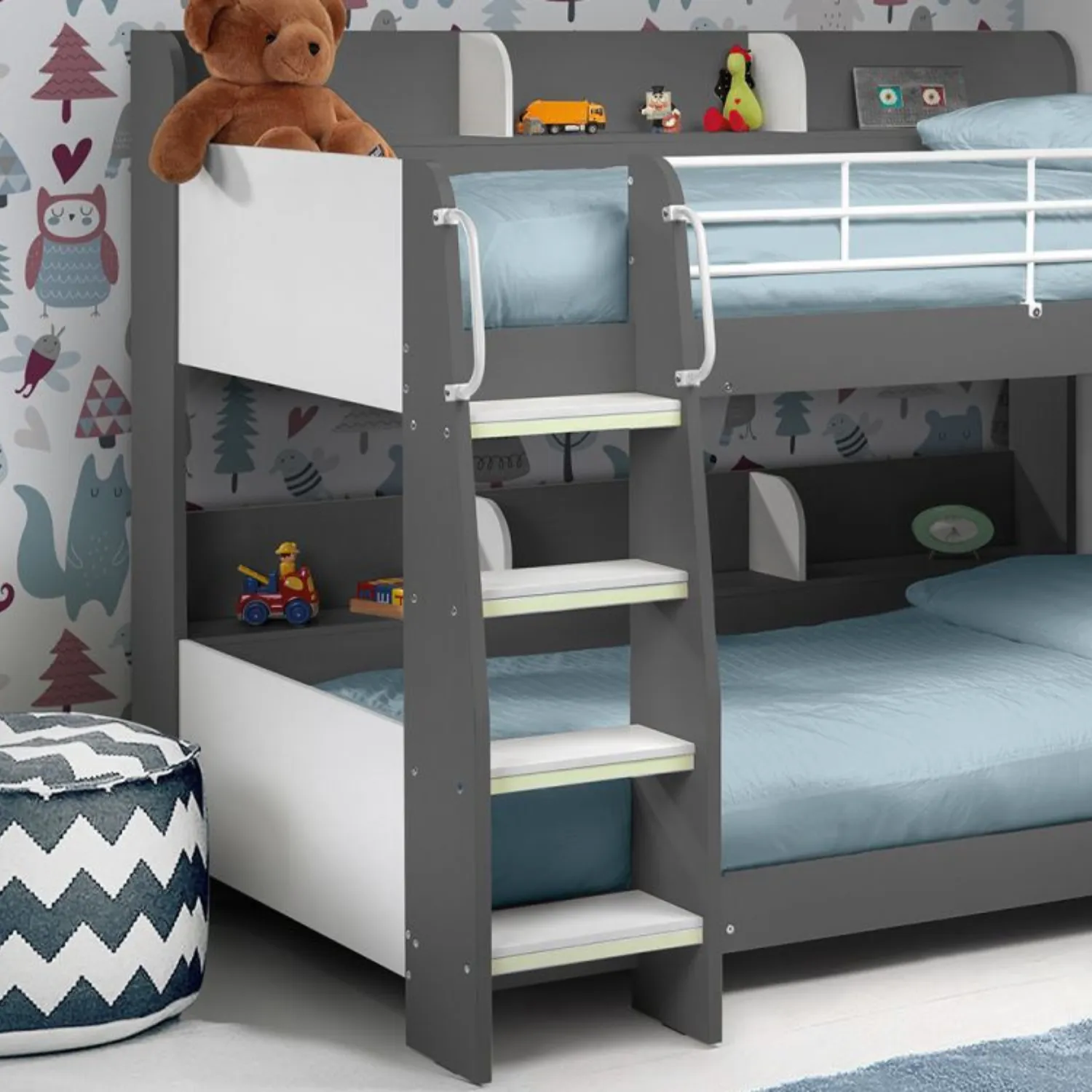 Domino Bunk Bed Charcoal & White