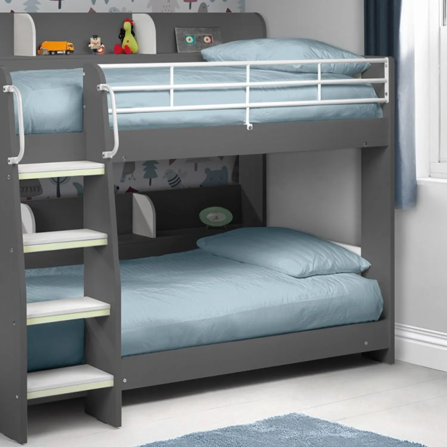 Domino Bunk Bed Charcoal & White