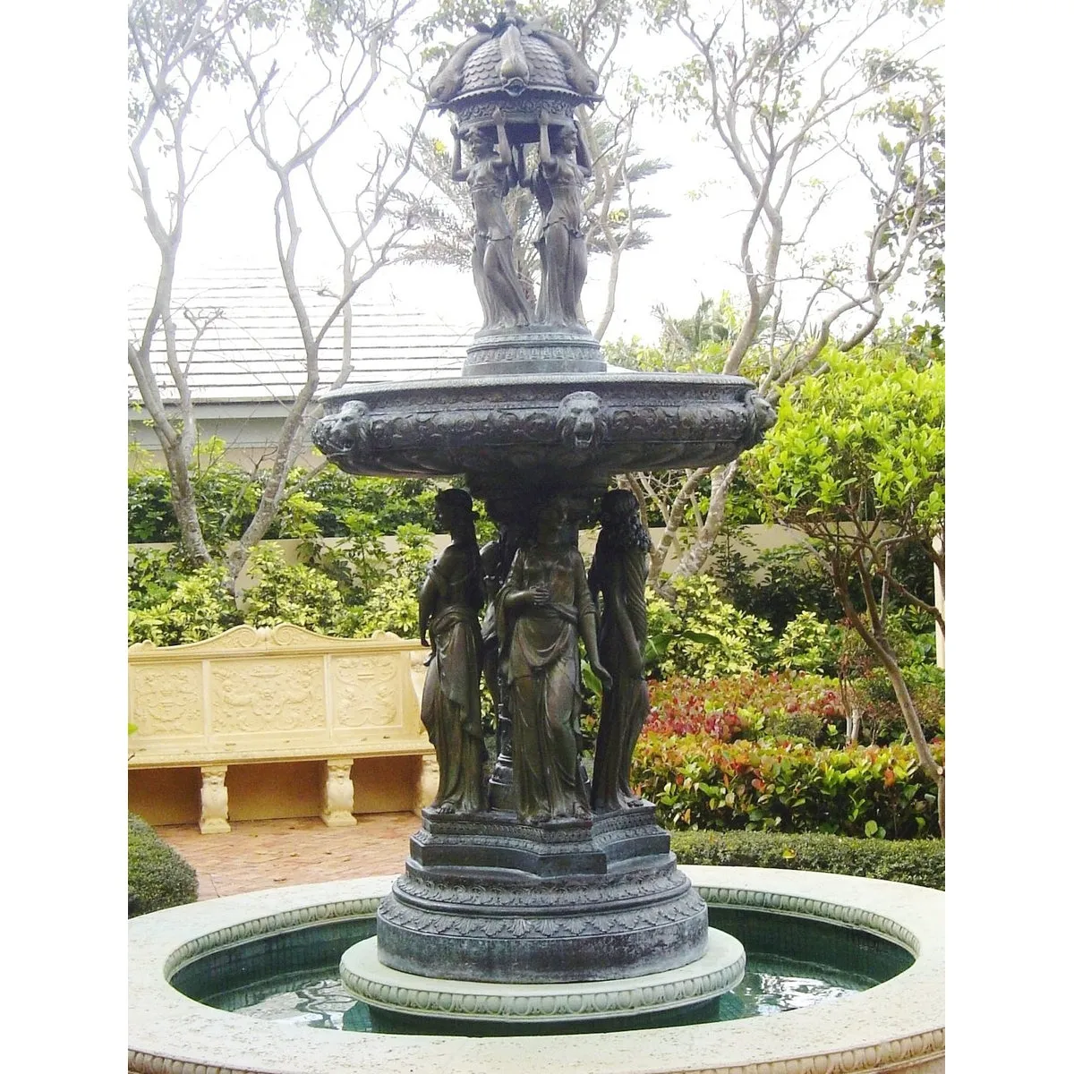 Eight Graces Bronze Garden Fountain