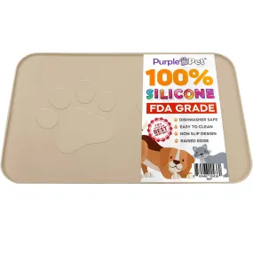 Extra Large Pet Feeding Bowl Mat With Logo - Food Grade Silicone - Hygienic