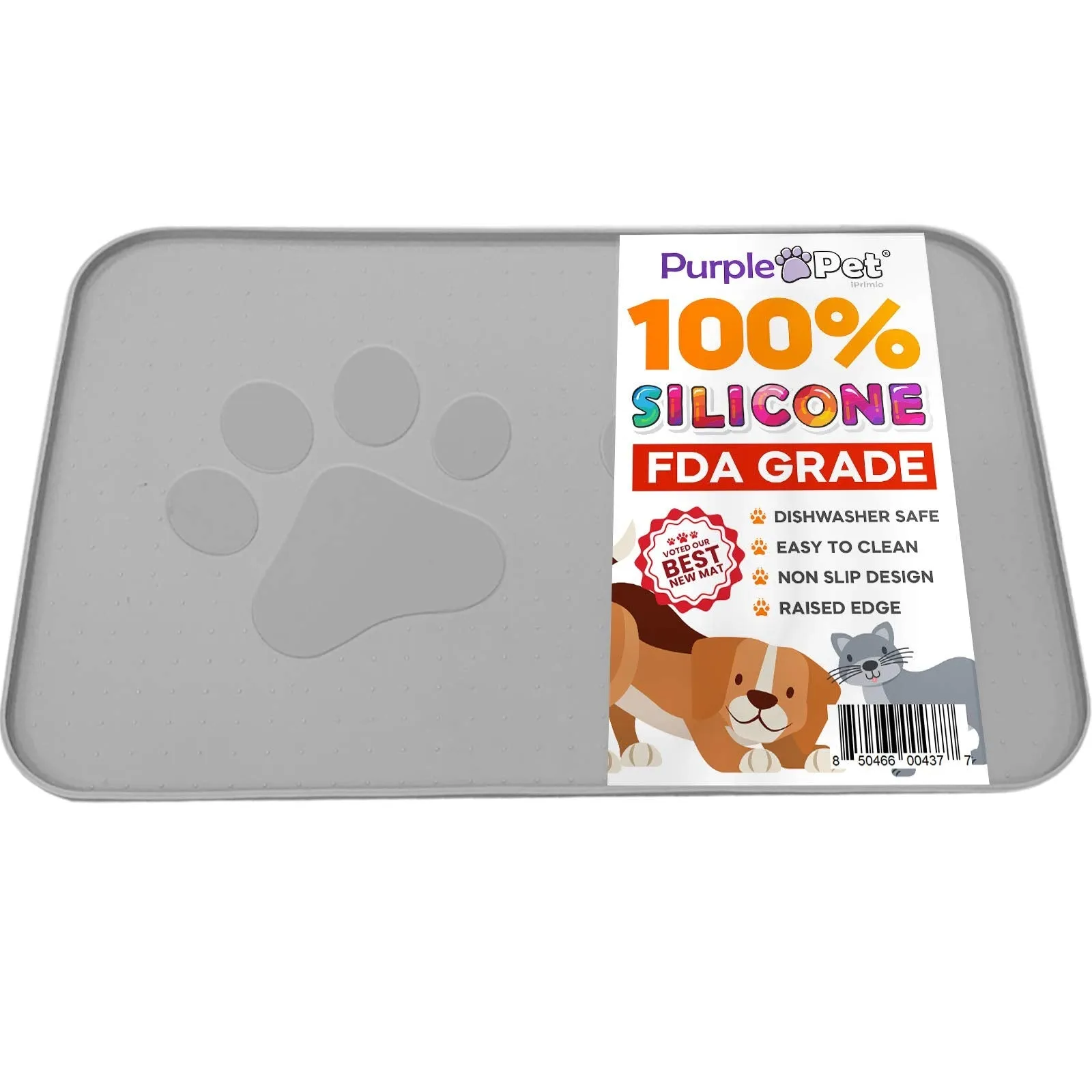 Extra Large Pet Feeding Bowl Mat With Logo - Silicone - Hygienic And Safe