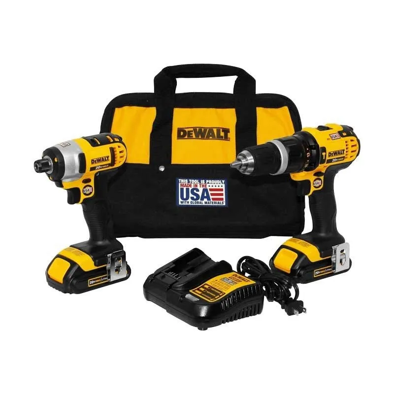 Factory Refurbished DEWALT 20V MAX* Lithium Ion Compact Hammerdrill / Impact Driver Combo Kit (1.5 Ah)   DCK285C2
