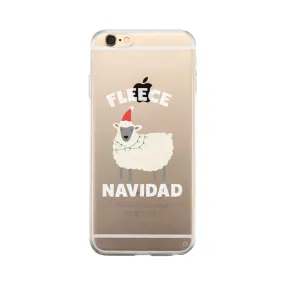 Fleece Navidad Clear Case Cute Christmas Phone Cover Gift For Teens