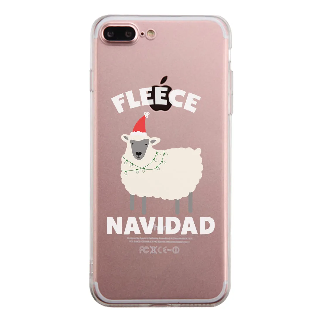Fleece Navidad Clear Case Cute Christmas Phone Cover Gift For Teens