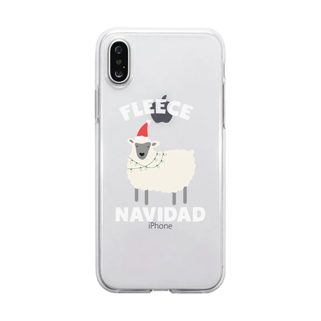 Fleece Navidad Clear Case Cute Christmas Phone Cover Gift For Teens
