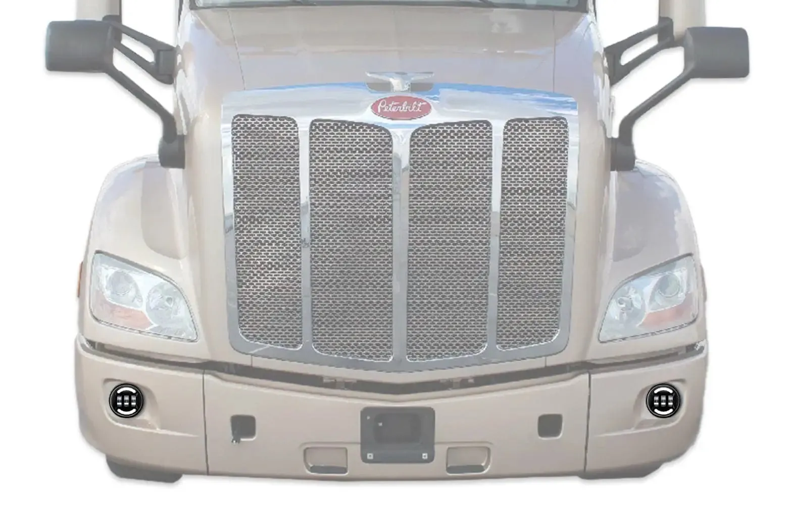 Fog LED Lights Lamp Black Set 2013-2021 Peterbilt 579 578