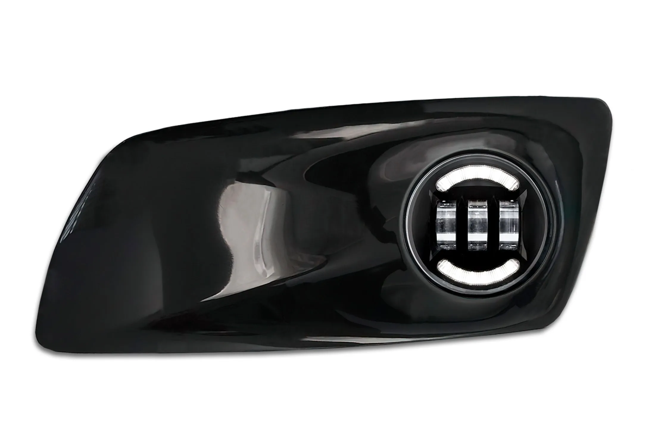Fog Light Bezel Black Plastic & Black Full LED Fog Light Driver Kenworth T660
