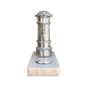 Fontanella del Nasone, typical fountain of Rome, in sterling silver and Travertine.