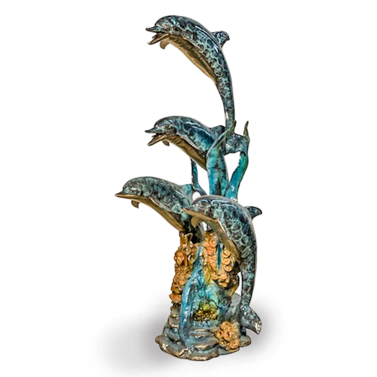 Four Dolphins on Coral Reef