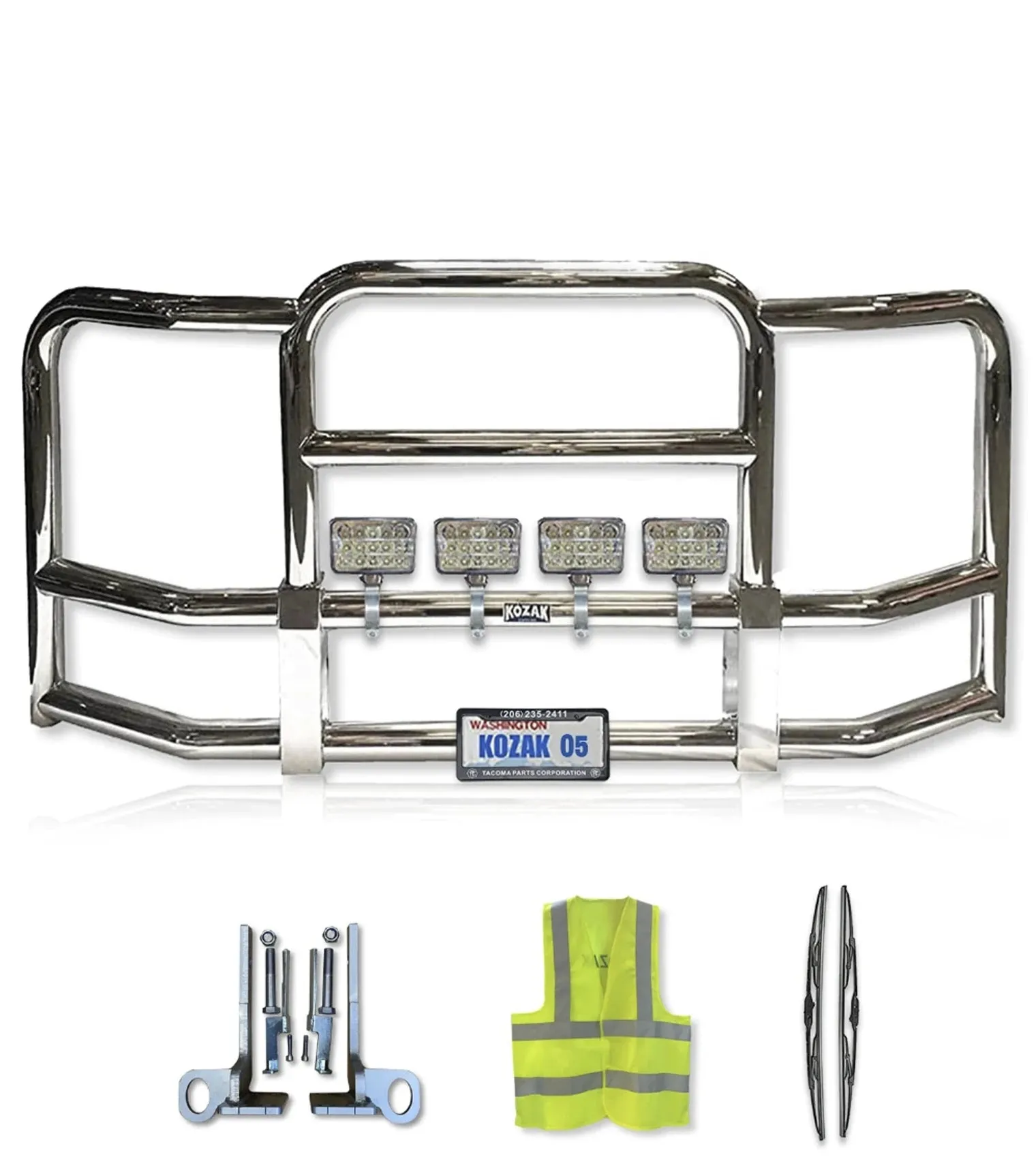 Full Front Grille Guard 2022  Kenworth T680 No Fog