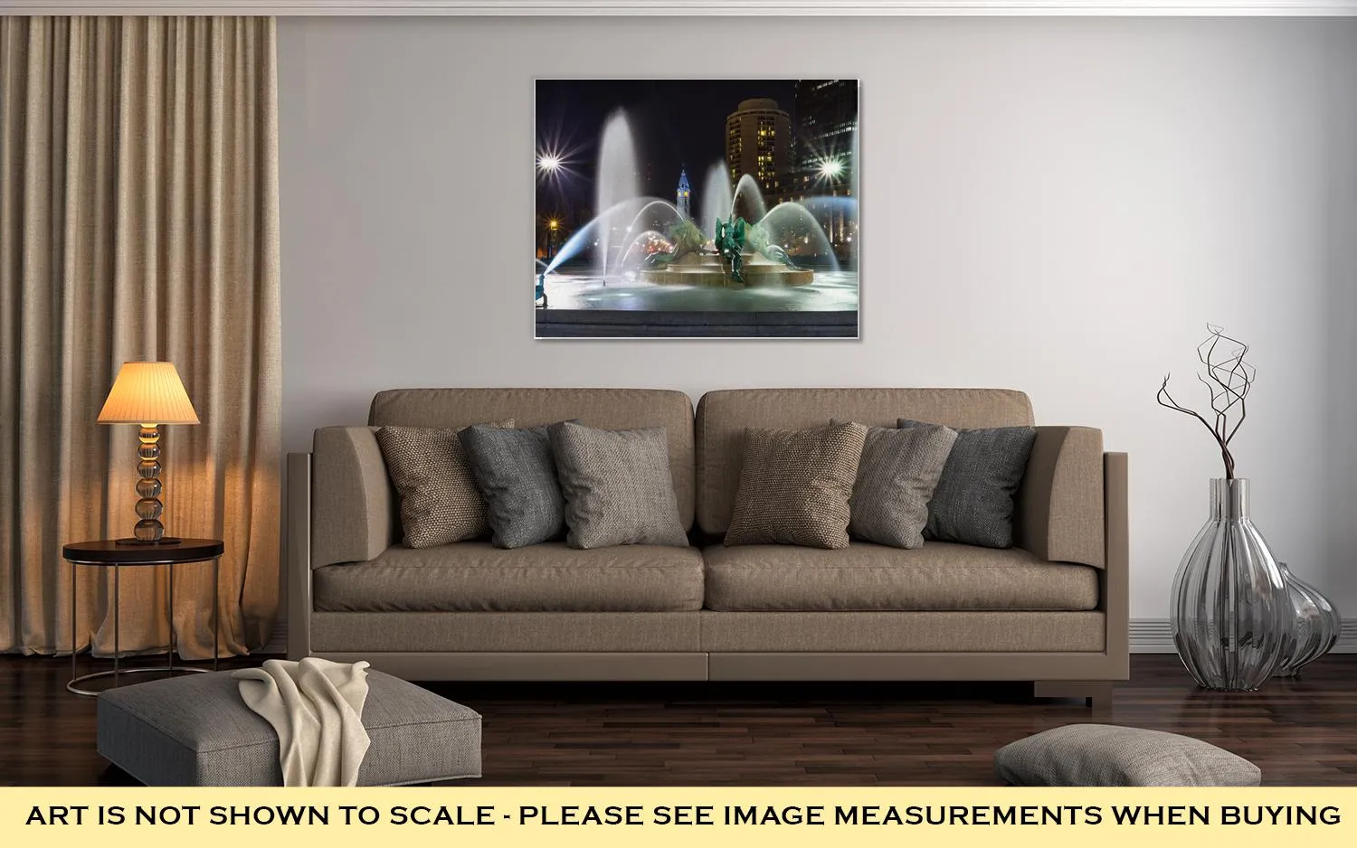 Gallery Wrapped Canvas, Philadelphias Logan Circle Fountains