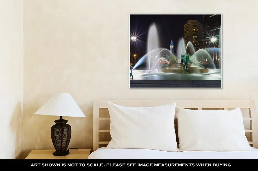 Gallery Wrapped Canvas, Philadelphias Logan Circle Fountains