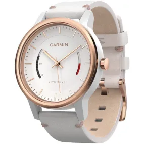 GARMIN 010-01597-13 vivomove(TM) Smart Watch (Leather Band; Rose-Gold Tone)