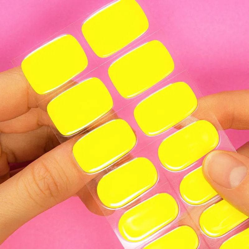 Gel Nail Strip ★ Neon Lemon ★ Neon Glow In The Dark