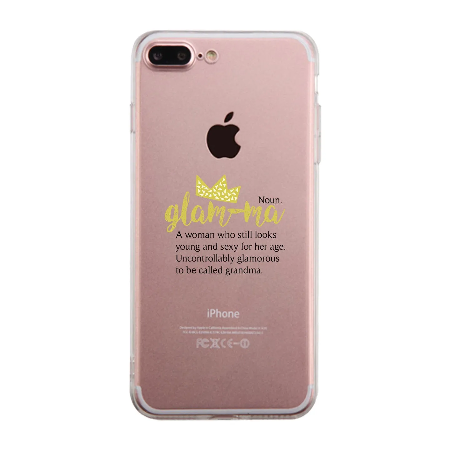 Glam-Ma Glamorous Flexible Gummy Clear Phone Case For Mothers Day