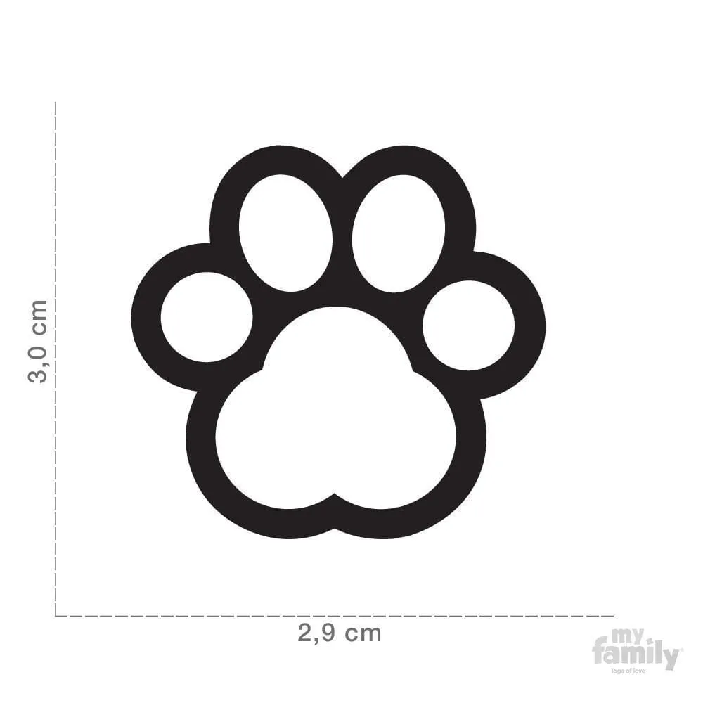 Glitter Gold Paw Dog Name ID Tag