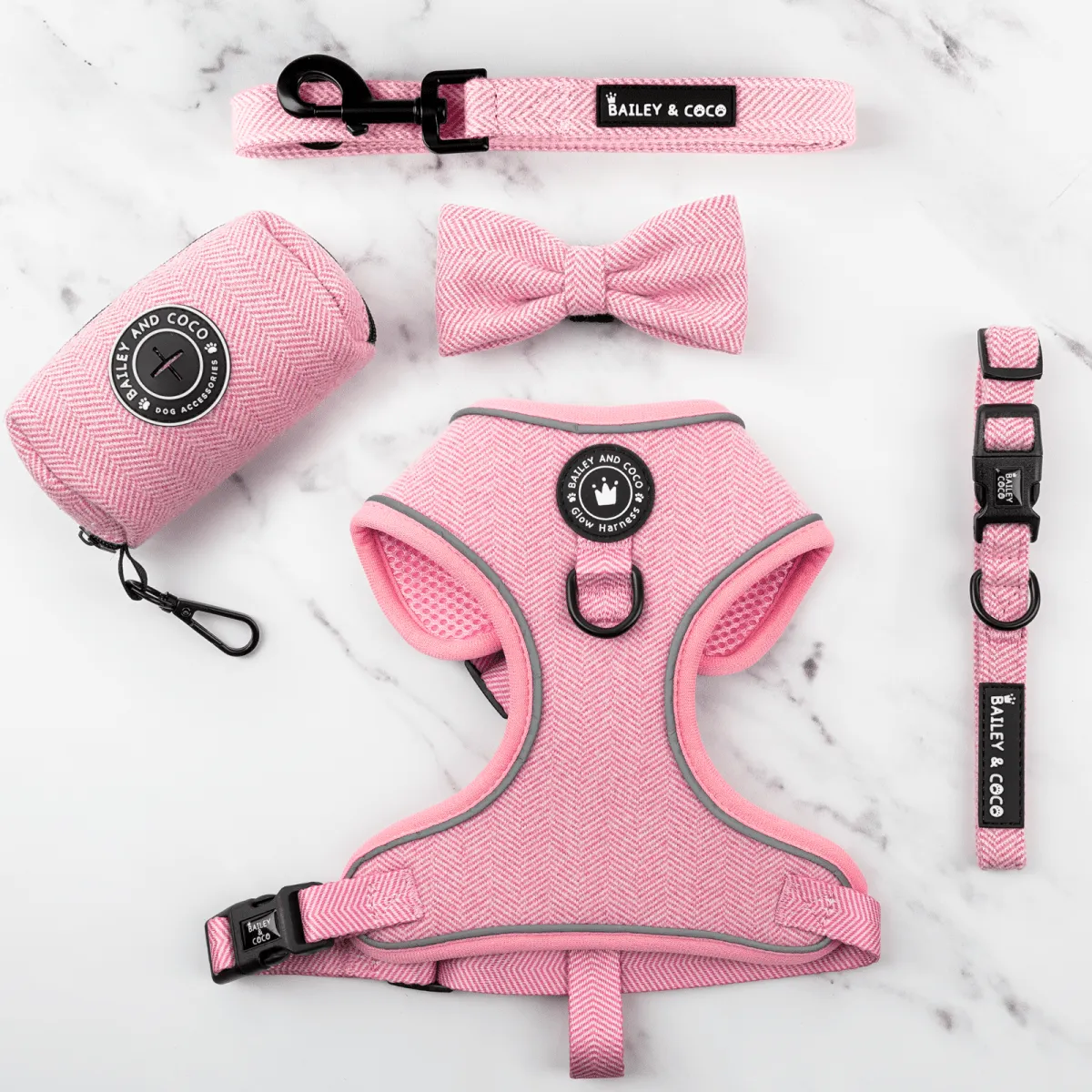 Glow Harness® Bundle Set - Bubblegum Pink Tweed