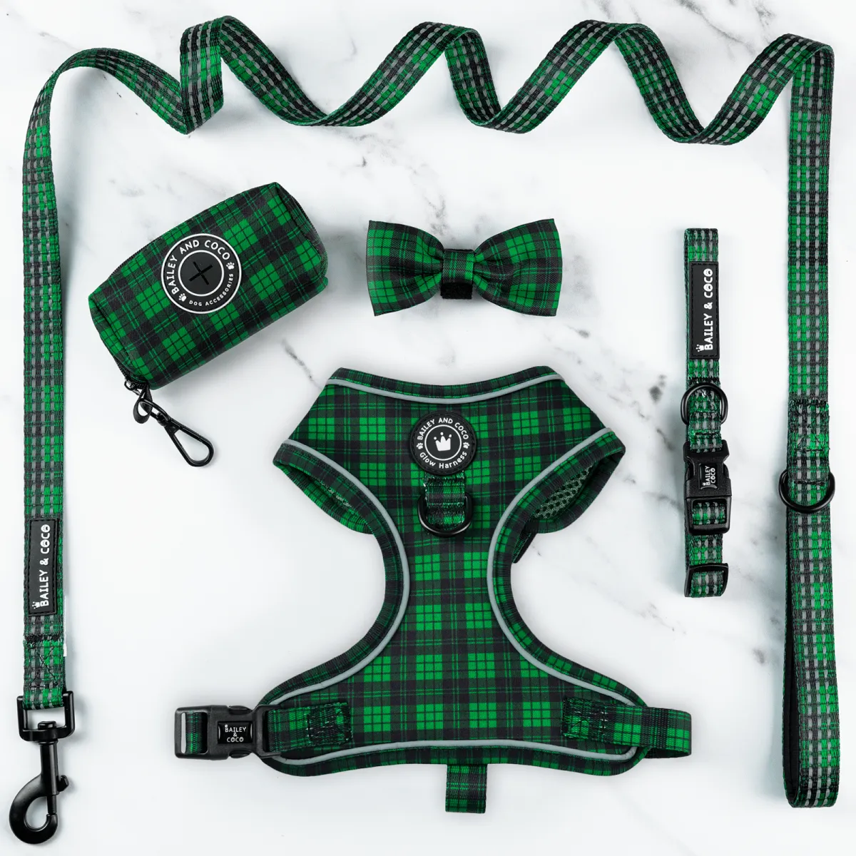 Glow Harness® Bundle Set - Tartan Green