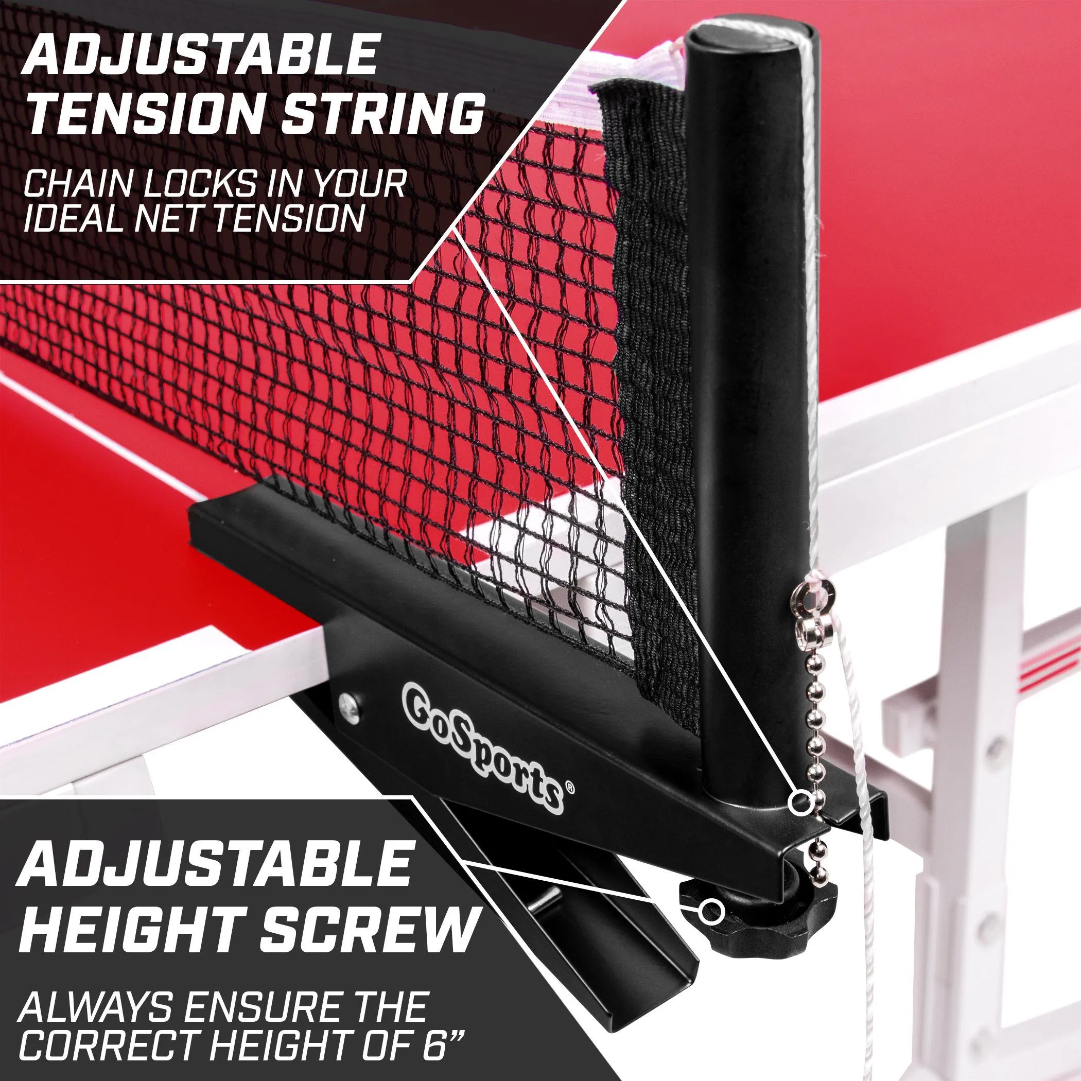 GoSports 72" Universal Regulation Table Tennis Net