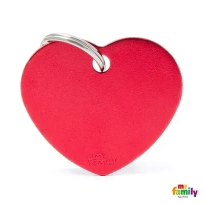 Heart Red Dog Name Tag
