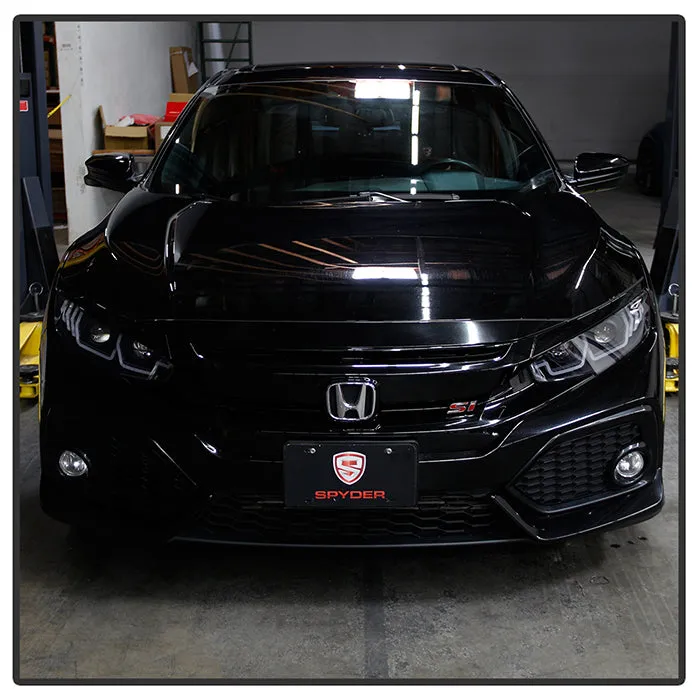 Honda Civic 16-20 2DR/4DR/Hatchback (will not fit factory led headlight equipped vehicles) W/ LED Sequential Turn Signal Lights Projector Headlight - Black - Lo Beam ; H1 Included - Hi Beam ; H1 Included