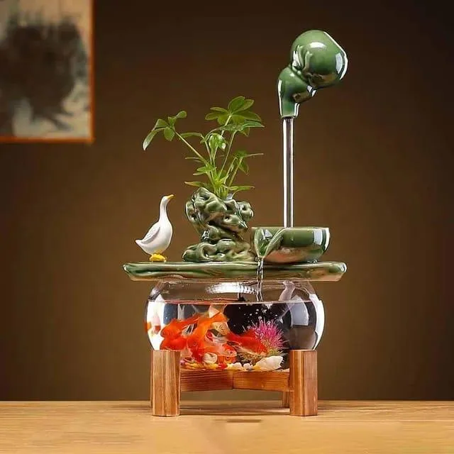 Indoor Table Water Fountain with Circulating – Lucky Decor for Home Office