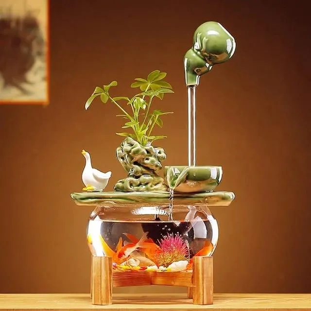 Indoor Table Water Fountain with Circulating – Lucky Decor for Home Office