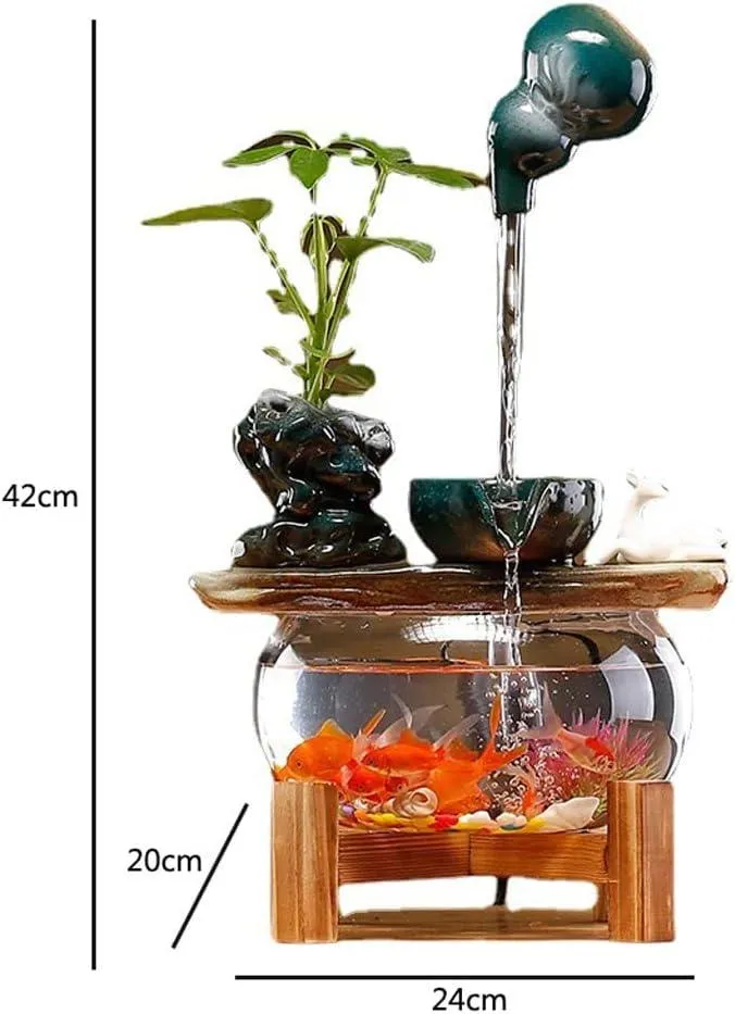 Indoor Table Water Fountain with Circulating – Lucky Decor for Home Office