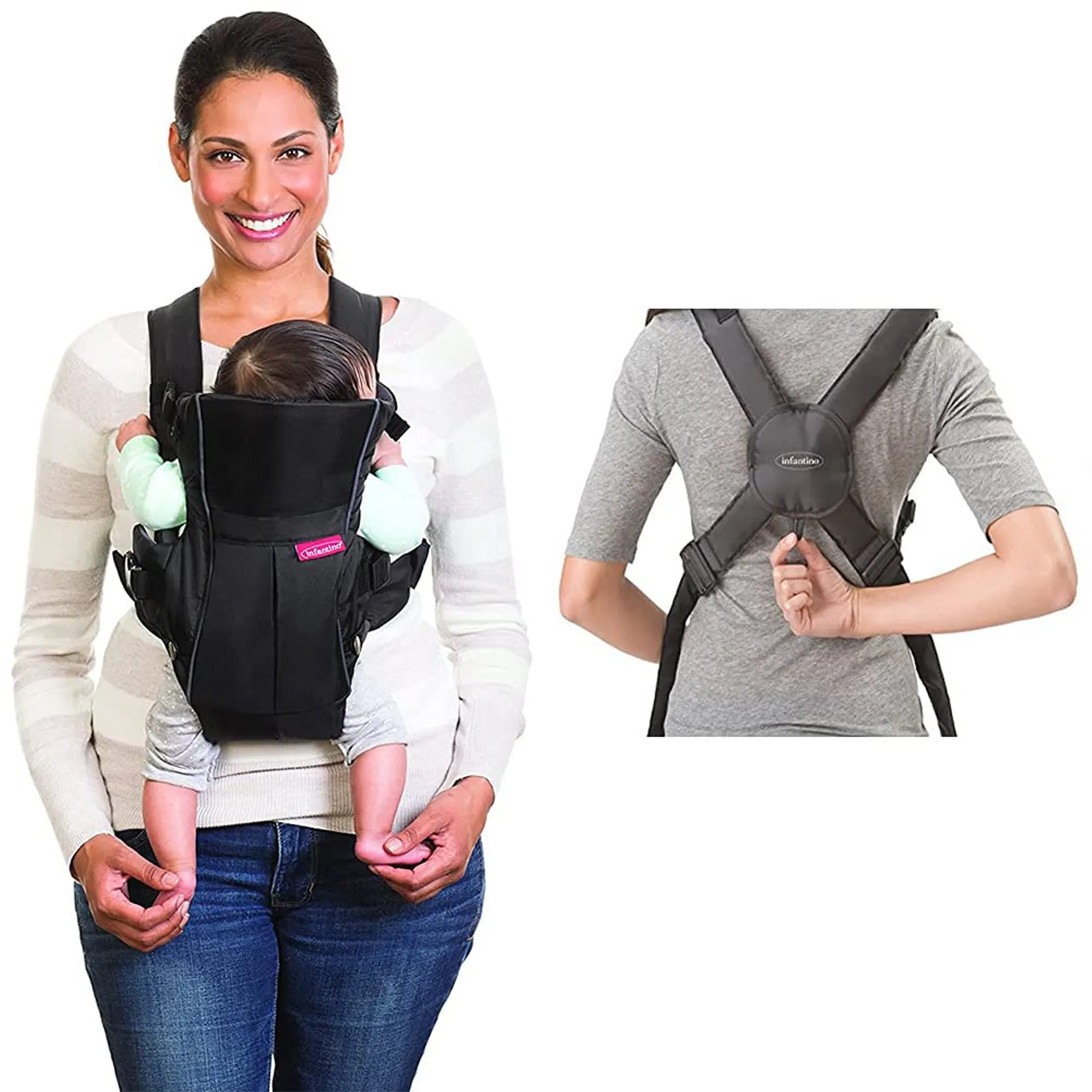 Infantino Swift Classic Carrier - Black - Birth to 12 Months - Distressed Box