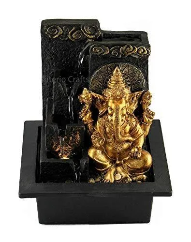 Interio Crafts Polyresin Water Fountain (Brown_28 X 20 X 18 Cm)