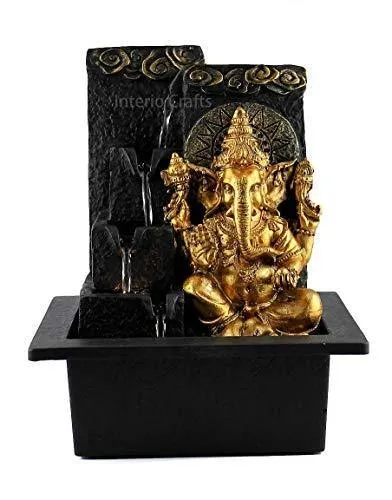 Interio Crafts Polyresin Water Fountain (Brown_28 X 20 X 18 Cm)
