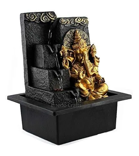 Interio Crafts Polyresin Water Fountain (Brown_28 X 20 X 18 Cm)