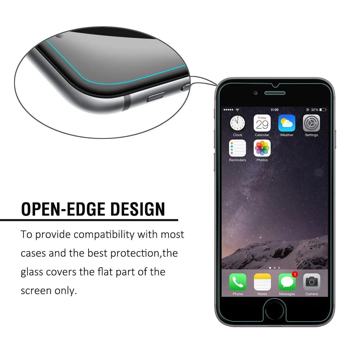 iPhone 6s Plus Screen Protector (5.5 inches only), Otium Tempered Glass Screen Protector with Applicator HD Oleophobic Anti Scratch Anti Fingerprint Round Edge Ultra Clear for iPhone 6 Plus / 6s Plus
