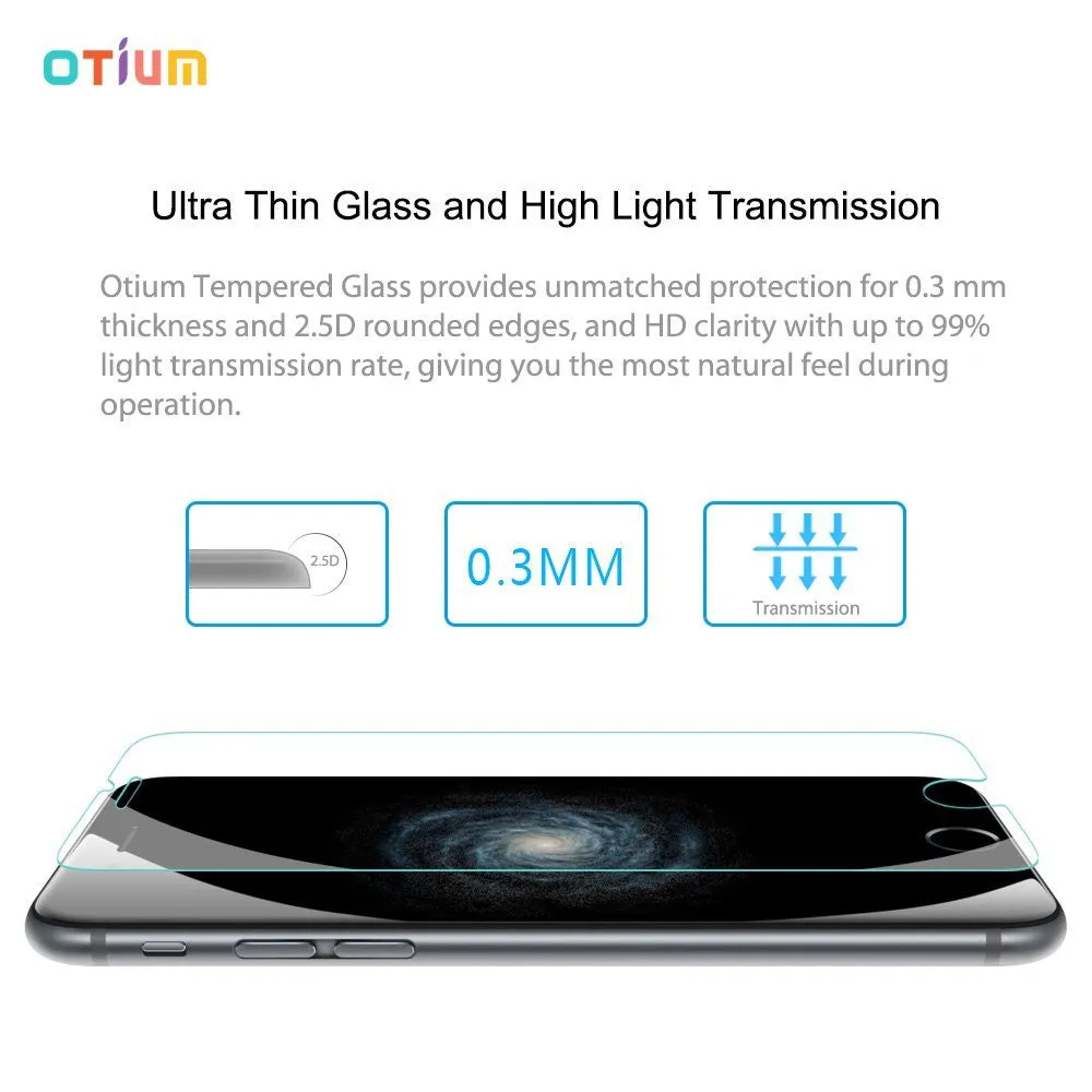 iPhone 6s Plus Screen Protector (5.5 inches only), Otium Tempered Glass Screen Protector with Applicator HD Oleophobic Anti Scratch Anti Fingerprint Round Edge Ultra Clear for iPhone 6 Plus / 6s Plus