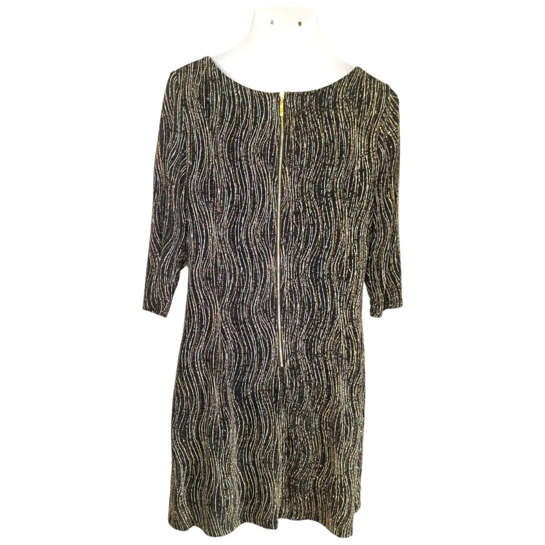 Jessica Howard Fancy Black Gold Sparkle Special Occasion Dress 16