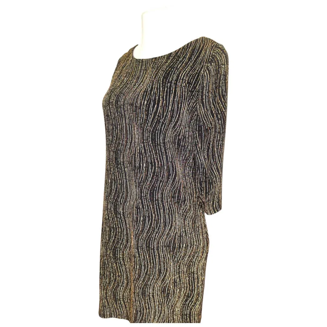 Jessica Howard Fancy Black Gold Sparkle Special Occasion Dress 16