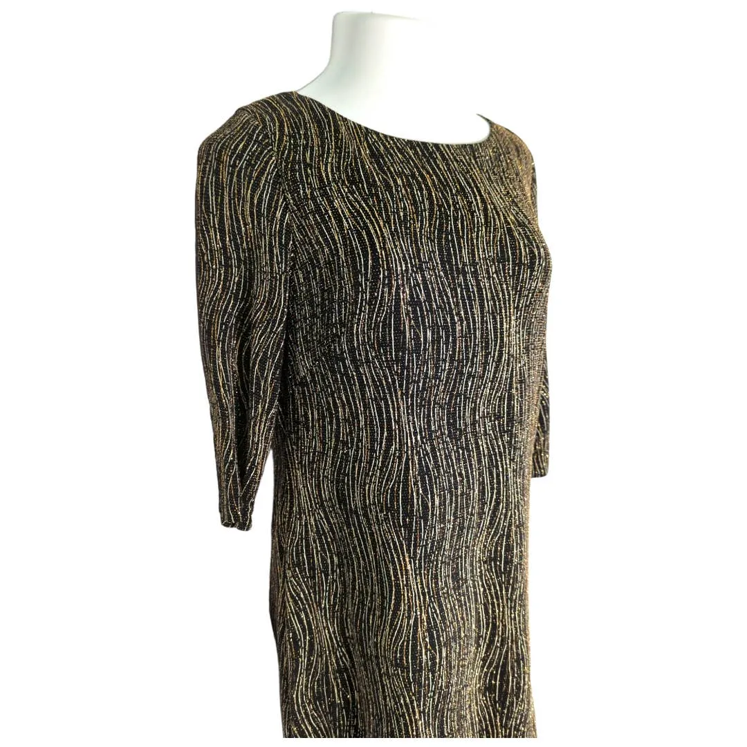 Jessica Howard Fancy Black Gold Sparkle Special Occasion Dress 16
