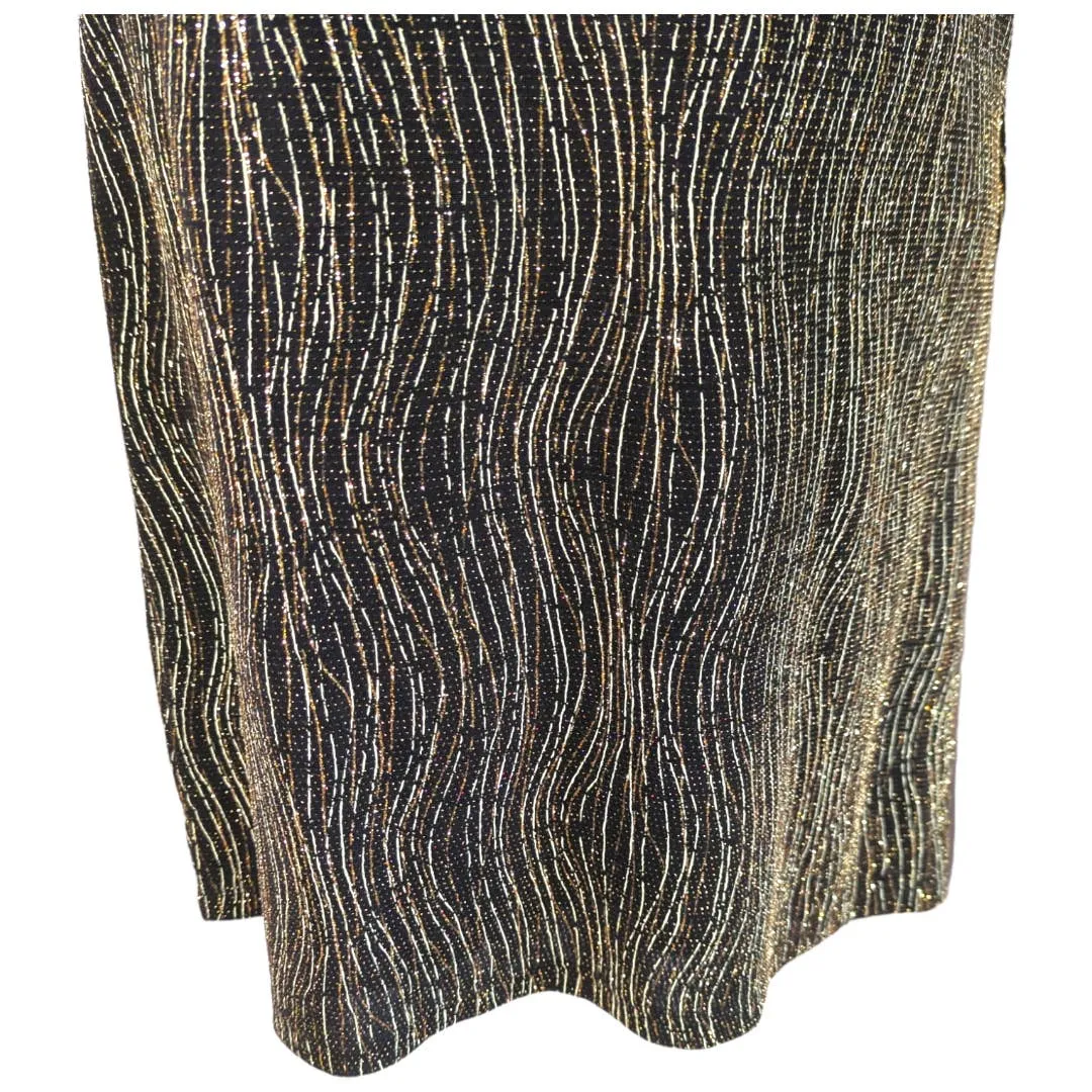 Jessica Howard Fancy Black Gold Sparkle Special Occasion Dress 16