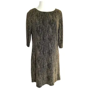 Jessica Howard Fancy Black Gold Sparkle Special Occasion Dress 16