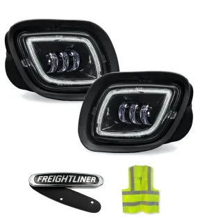 LED Fog Lights Black Set Freightliner Cascadia 125 113 2008-2017