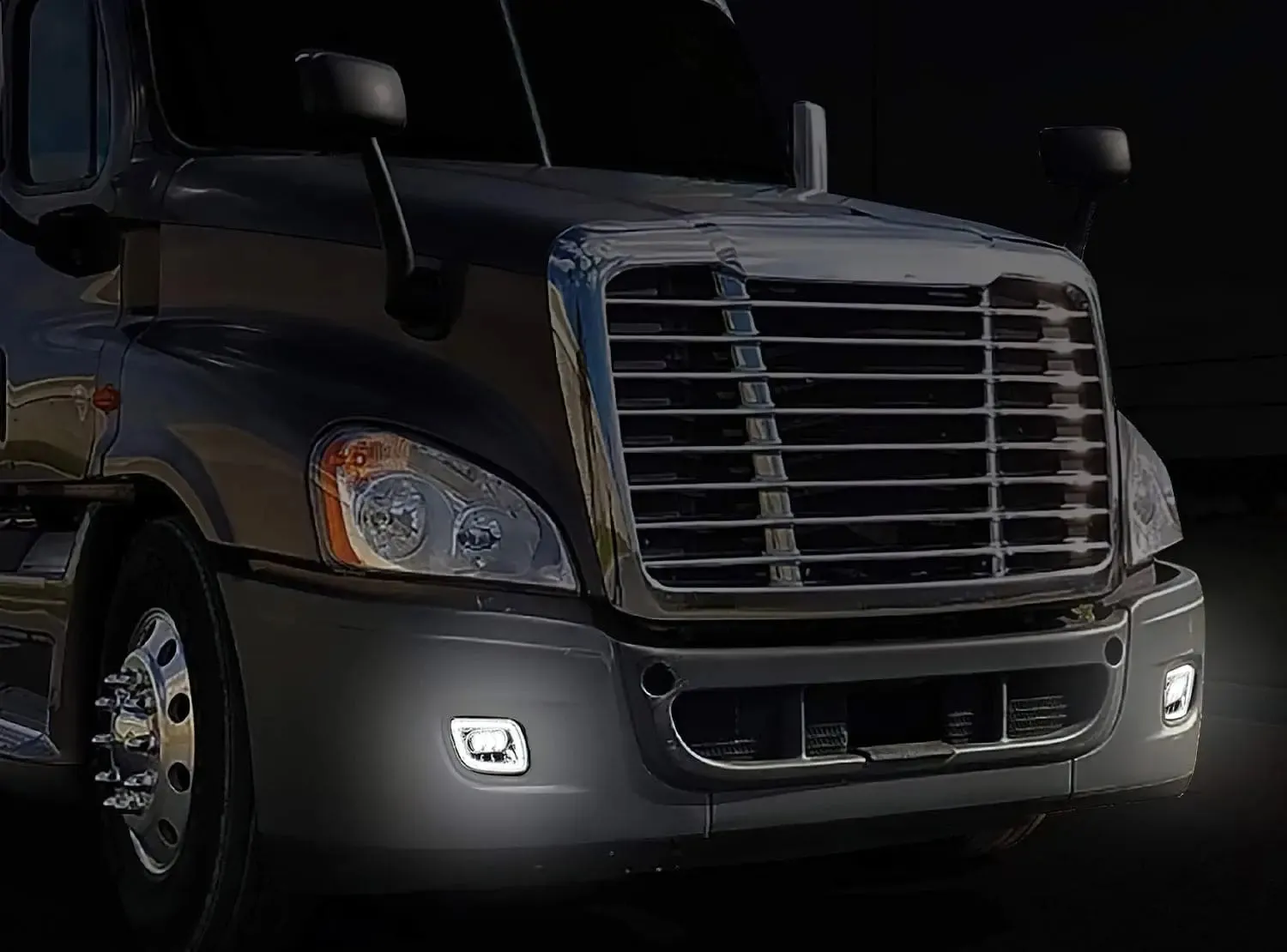 LED Fog Lights Chrome Set 2008-2017 Freightliner Cascadia 125 113