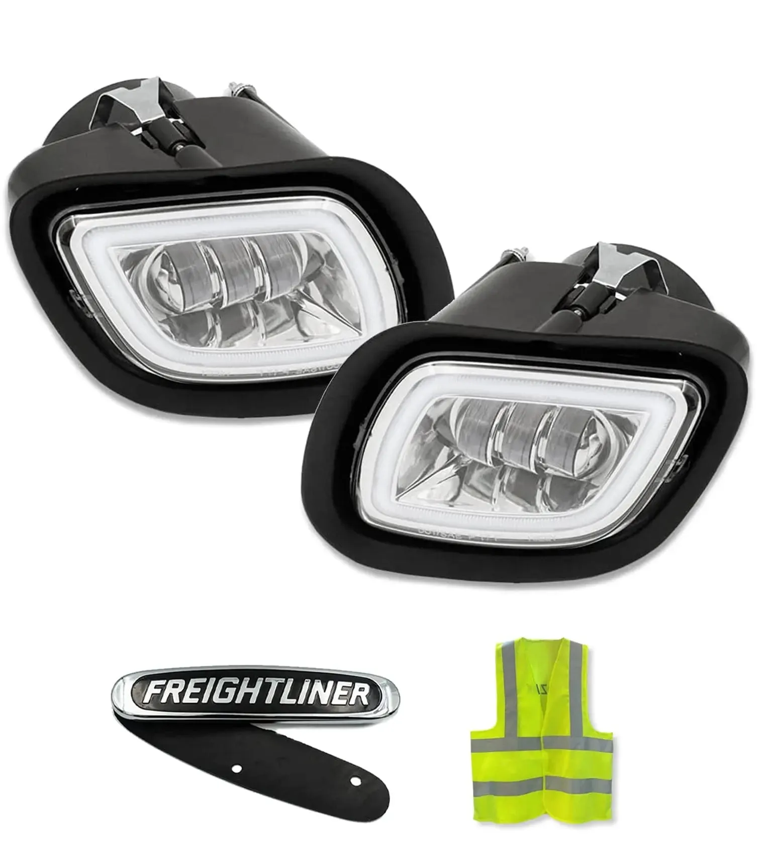 LED Fog Lights Chrome Set 2008-2017 Freightliner Cascadia 125 113