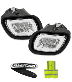 LED Fog Lights Chrome Set 2008-2017 Freightliner Cascadia 125 113