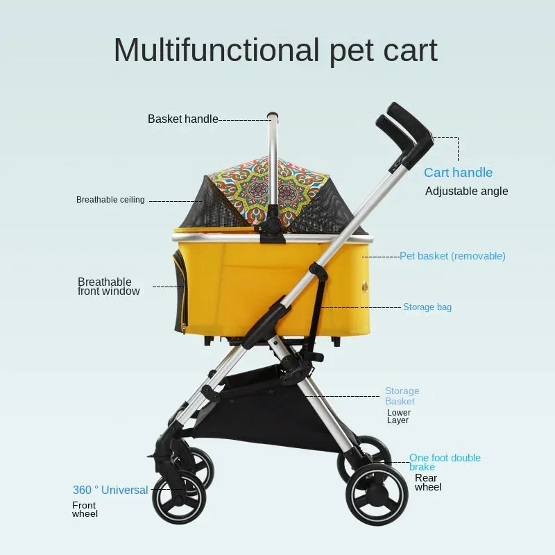 Lightweight Pet Stroller Foldable Detachable