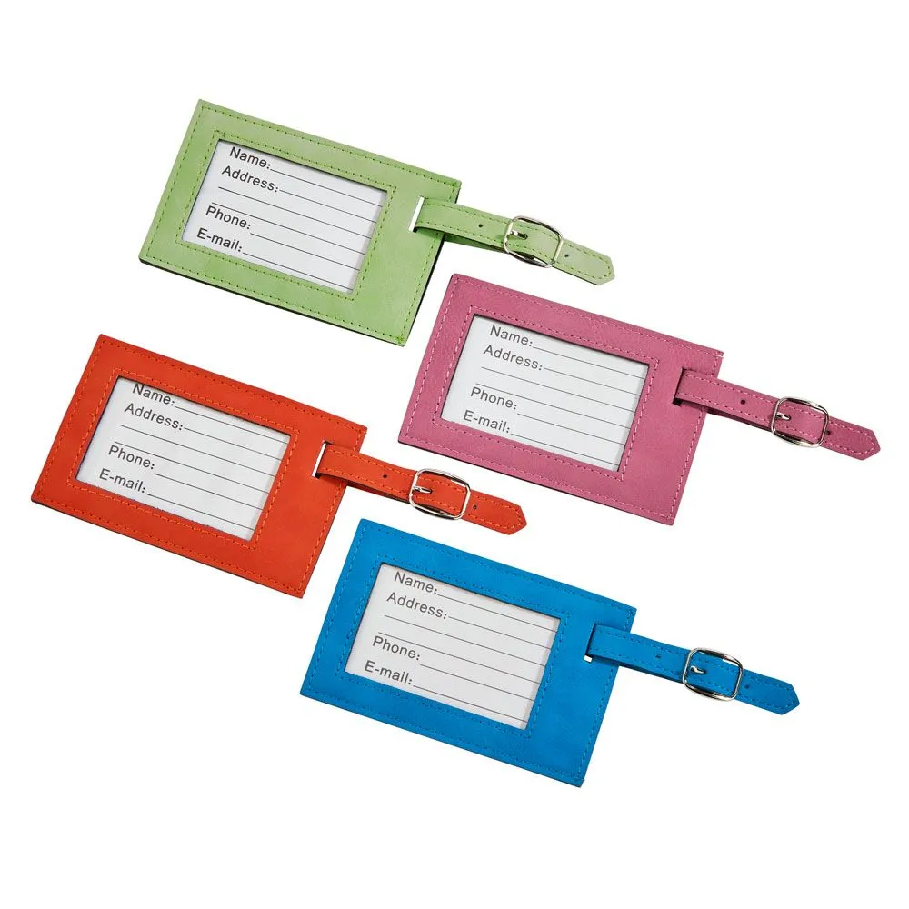 Lime Green Leatherette Luggage Tag